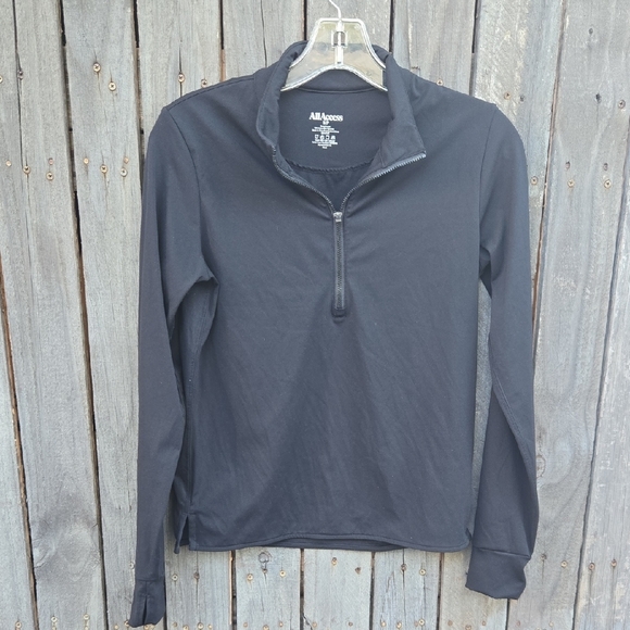 ALL ACCESS Midnight Black Quarter-Zip Top - Picture 1 of 6